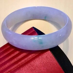 Natural Beautiful White Jadeite Jade Bangle Bracelet